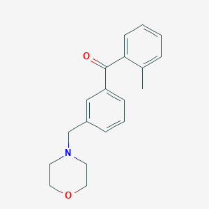 molecular formula C19H21NO2 B1324845 2-甲基-3'-吗啉甲基二苯甲酮 CAS No. 898764-99-3