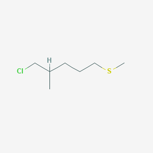 molecular formula C7H15ClS B13248456 1-Chloro-2-methyl-5-(methylsulfanyl)pentane 