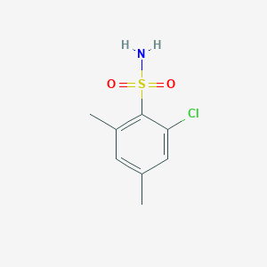 molecular formula C8H10ClNO2S B13248470 2-Chloro-4,6-dimethylbenzene-1-sulfonamide 