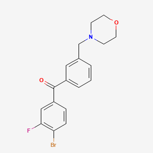 molecular formula C18H17BrFNO2 B1324851 4-Bromo-3-fluoro-3'-morpholinomethyl benzophenone CAS No. 898791-80-5