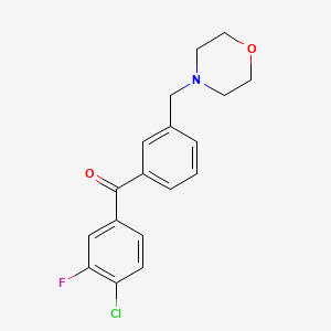molecular formula C18H17ClFNO2 B1324852 4-Chloro-3-fluoro-3'-morpholinomethyl benzophenone CAS No. 898791-83-8