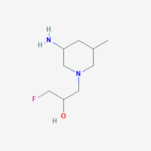 molecular formula C9H19FN2O B13248534 1-(3-Amino-5-methylpiperidin-1-yl)-3-fluoropropan-2-ol 