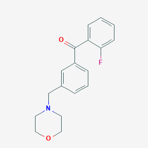 molecular formula C18H18FNO2 B1324854 2-Fluoro-3'-morpholinomethyl benzophenone CAS No. 898791-92-9