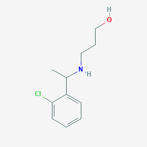 molecular formula C11H16ClNO B13248542 3-{[1-(2-Chlorophenyl)ethyl]amino}propan-1-ol 