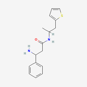 molecular formula C16H20N2OS B13248555 3-Amino-3-phenyl-N-[1-(thiophen-2-YL)propan-2-YL]propanamide 