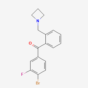 molecular formula C17H15BrFNO B1324857 2'-Azetidinomethyl-4-bromo-3-fluorobenzophenone CAS No. 898754-97-7