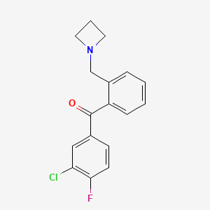 molecular formula C17H15ClFNO B1324859 2'-Azetidinomethyl-3-chloro-4-fluorobenzophenone CAS No. 898755-01-6