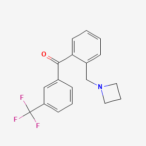 molecular formula C18H16F3NO B1324862 2-Azetidinomethyl-3'-trifluoromethylbenzophenone CAS No. 898755-09-4
