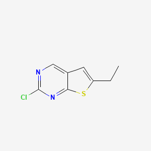 molecular formula C8H7ClN2S B13248620 2-Chloro-6-ethylthieno[2,3-d]pyrimidine 