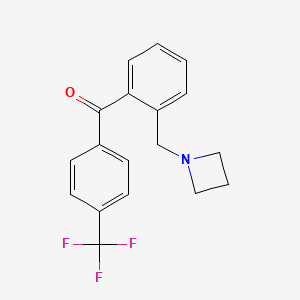 molecular formula C18H16F3NO B1324863 2-氮杂环丁基甲基-4'-三氟甲基苯甲酮 CAS No. 898755-11-8