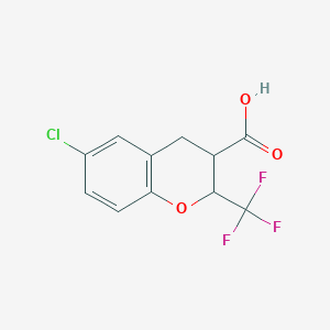 6-Chloro-2-(trifluoromethyl)-3,4-dihydro-2H-1-benzopyran-3-carboxylic acid