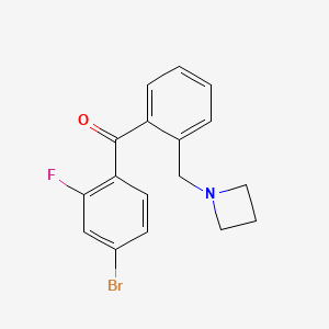 molecular formula C17H15BrFNO B1324864 2'-Azetidinomethyl-4-bromo-2-fluorobenzophenone CAS No. 898755-13-0