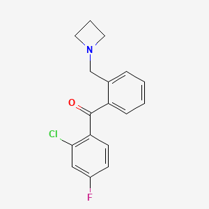 molecular formula C17H15ClFNO B1324865 2'-Azetidinomethyl-2-chloro-4-fluorobenzophenone CAS No. 898755-15-2