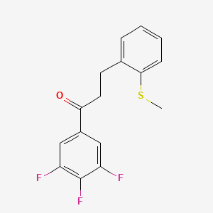 molecular formula C16H13F3OS B1324867 3-(2-Thiomethylphenyl)-3',4',5'-trifluoropropiophenone CAS No. 898780-63-7