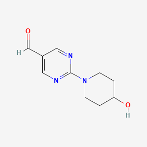 2-(4-Hydroxypiperidin-1-YL)pyrimidine-5-carbaldehyde