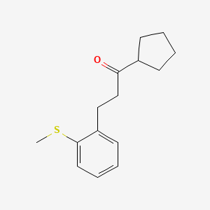 Cyclopentyl 2-(2-thiomethylphenyl)ethyl ketone
