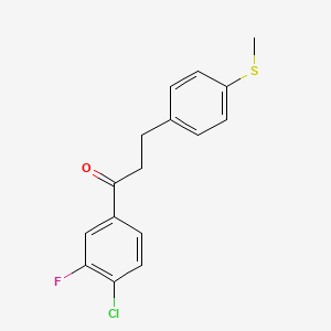 molecular formula C16H14ClFOS B1324870 4'-Chloro-3'-fluoro-3-(4-thiomethylphenyl)propiophenone CAS No. 898781-42-5