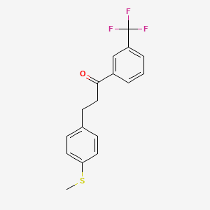 molecular formula C17H15F3OS B1324872 3-(4-Thiomethylphenyl)-3'-trifluoromethylpropiophenone CAS No. 898781-55-0