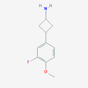 molecular formula C11H14FNO B13248776 3-(3-Fluoro-4-methoxyphenyl)cyclobutan-1-amine 