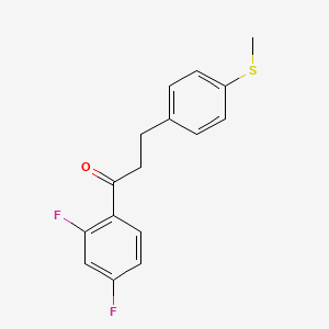 molecular formula C16H14F2OS B1324878 2',4'-Difluoro-3-(4-thiomethylphenyl)propiophenone CAS No. 898781-77-6