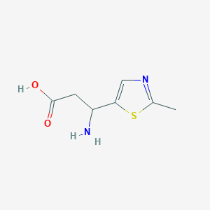 molecular formula C7H10N2O2S B13248782 3-Amino-3-(2-methyl-1,3-thiazol-5-yl)propanoic acid 