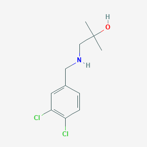 molecular formula C11H15Cl2NO B13248815 1-{[(3,4-Dichlorophenyl)methyl]amino}-2-methylpropan-2-ol 