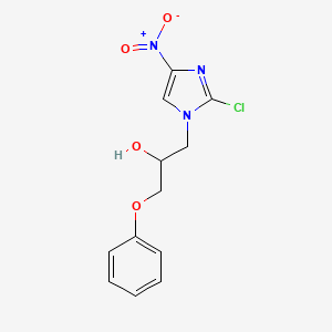 molecular formula C12H12ClN3O4 B1324883 1-(2-chloro-4-nitro-1H-imidazol-1-yl)-3-phenoxypropan-2-ol CAS No. 857495-83-1