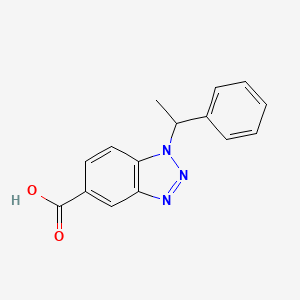 molecular formula C15H13N3O2 B1324885 1-(1-phenylethyl)-1H-1,2,3-benzotriazole-5-carboxylic acid CAS No. 931586-32-2