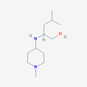 molecular formula C12H26N2O B13248852 4-Methyl-2-[(1-methylpiperidin-4-yl)amino]pentan-1-ol 