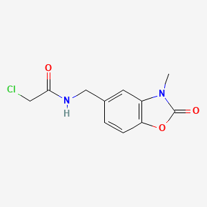 molecular formula C11H11ClN2O3 B1324886 2-chloro-N-[(3-methyl-2-oxo-2,3-dihydro-1,3-benzoxazol-5-yl)methyl]acetamide CAS No. 956088-47-4