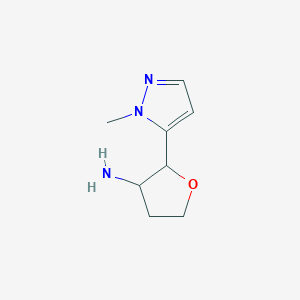 molecular formula C8H13N3O B13248879 2-(1-Methyl-1H-pyrazol-5-yl)oxolan-3-amine 