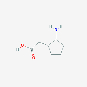 molecular formula C7H13NO2 B13248895 2-(2-aminocyclopentyl)acetic Acid 