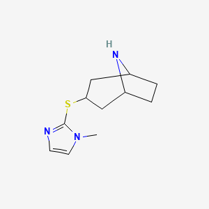 molecular formula C11H17N3S B13248902 3-[(1-Methyl-1H-imidazol-2-yl)sulfanyl]-8-azabicyclo[3.2.1]octane 