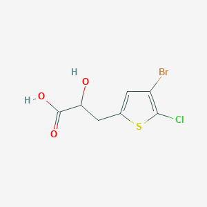 molecular formula C7H6BrClO3S B13248909 3-(4-Bromo-5-chlorothiophen-2-yl)-2-hydroxypropanoic acid 