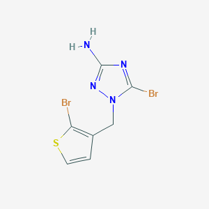 molecular formula C7H6Br2N4S B13248945 5-Bromo-1-[(2-bromothiophen-3-yl)methyl]-1H-1,2,4-triazol-3-amine 