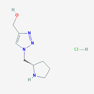 molecular formula C8H15ClN4O B13248989 (1-{[(2S)-pyrrolidin-2-yl]methyl}-1H-1,2,3-triazol-4-yl)methanol hydrochloride 