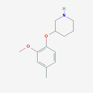 molecular formula C13H19NO2 B1324899 2-Methoxy-4-methylphenyl 3-piperidinyl ether CAS No. 902836-53-7