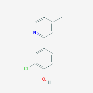 molecular formula C12H10ClNO B13248990 2-Chloro-4-(4-methylpyridin-2-yl)phenol 