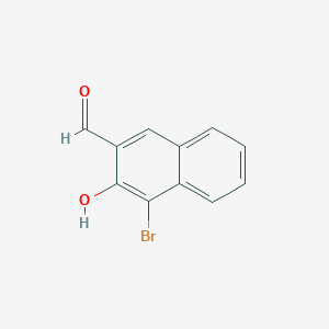 molecular formula C11H7BrO2 B13248992 4-Bromo-3-hydroxynaphthalene-2-carbaldehyde 