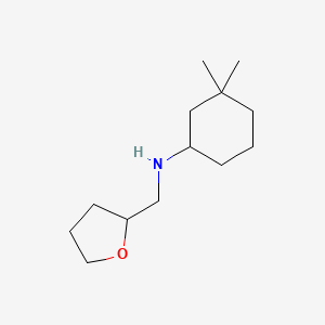 molecular formula C13H25NO B13248996 3,3-dimethyl-N-(oxolan-2-ylmethyl)cyclohexan-1-amine 