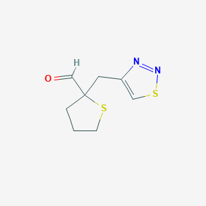 2-[(1,2,3-Thiadiazol-4-yl)methyl]thiolane-2-carbaldehyde