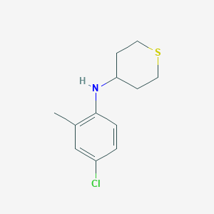 molecular formula C12H16ClNS B13249045 N-(4-chloro-2-methylphenyl)thian-4-amine 