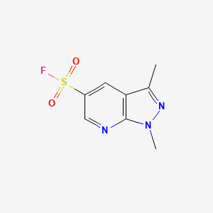 molecular formula C8H8FN3O2S B13249053 1,3-Dimethyl-1H-pyrazolo[3,4-b]pyridine-5-sulfonyl fluoride 