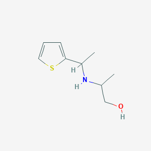 molecular formula C9H15NOS B13249120 2-{[1-(Thiophen-2-yl)ethyl]amino}propan-1-ol 