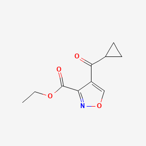 molecular formula C10H11NO4 B1324913 Ethyl 4-(cyclopropylcarbonyl)-3-isoxazolecarboxylate CAS No. 952182-95-5