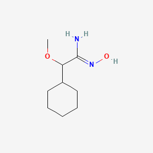 molecular formula C9H18N2O2 B13249135 2-Cyclohexyl-N'-hydroxy-2-methoxyethanimidamide 