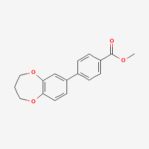 molecular formula C17H16O4 B1324917 methyl 4-(3,4-dihydro-2H-1,5-benzodioxepin-7-yl)benzoate CAS No. 952182-99-9