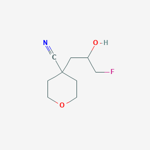 4-(3-Fluoro-2-hydroxypropyl)oxane-4-carbonitrile