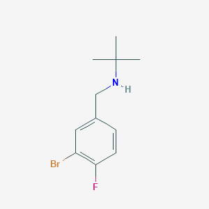 molecular formula C11H15BrFN B13249196 [(3-Bromo-4-fluorophenyl)methyl](tert-butyl)amine 