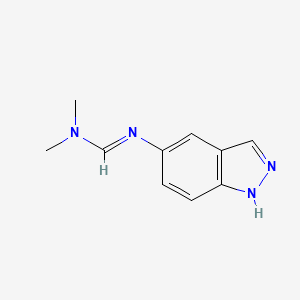 molecular formula C10H12N4 B1324921 (E)-N'-(1H-indazol-5-yl)-N,N-dimethylmethanimidamide CAS No. 952183-04-9